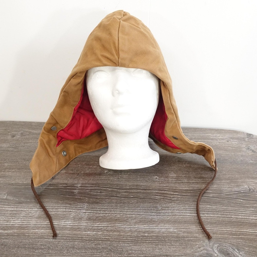 Carhartt Replacement Hood One Size Brown Canvas Lined Work Winter 6QLH USA MADE